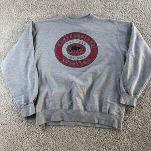 Breckenridge Colorado BAC Sweatshirt Mens‎ Large Gray Fleece Crewneck Bear